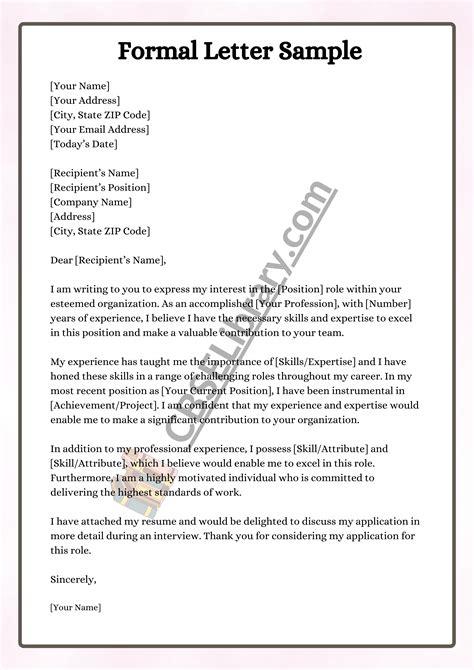 Formal Letter Format: How to Write a Formal Letter.